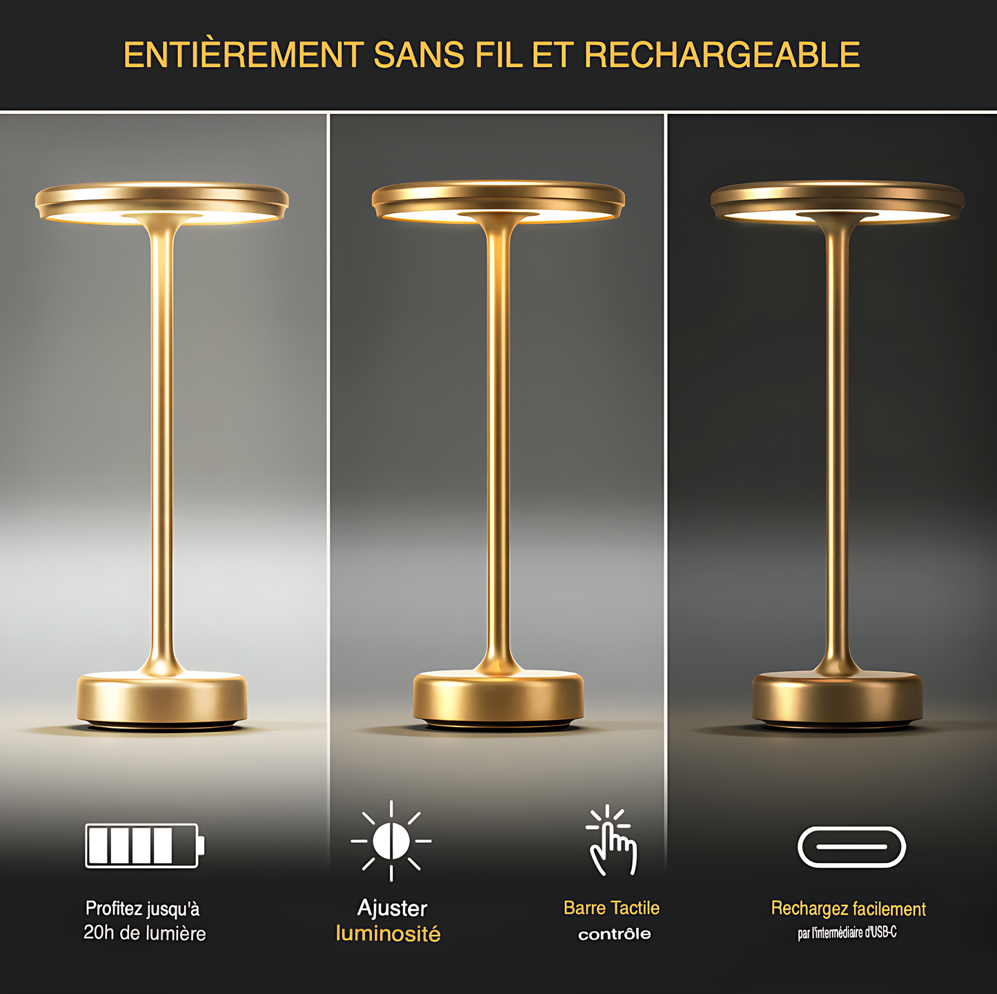 LUMITOUCH - LAMPE LED SANS FIL